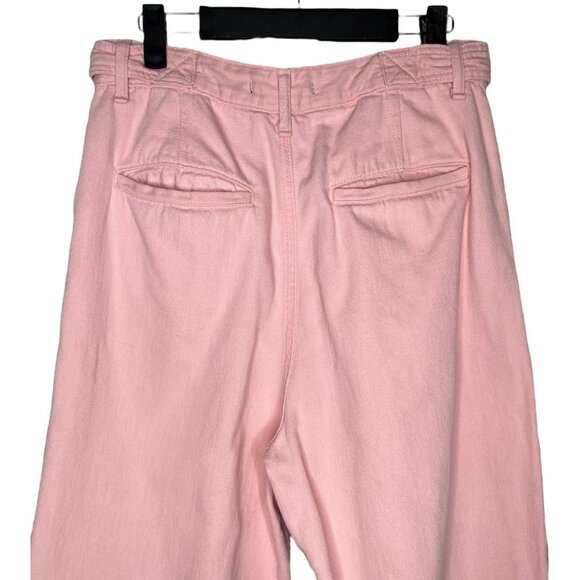 Free People City of Lights Soft Pink High Waist Tapered Cotton Pants Size 31 NWT - Picture 6 of 13